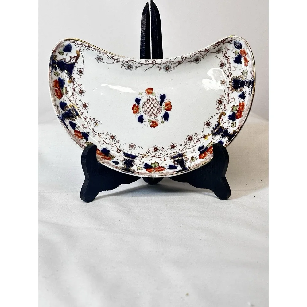 Westbourne England Porcelain Bone Plate Imari Pattern Platter Antique C‎ 1800's